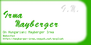 irma mayberger business card